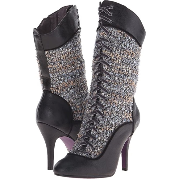 Poetic License Shoes - Poetic License Go Bananas Tweed Lace Up Booties sz 7 38